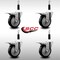 Service Caster 4'' SS Black Poly Swivel 7/8'' Expanding Stem Caster Set Total Lock Brake, 4PK SCC-SSEXTTL20S414-PPUB-BLK-78-4 - alternate 2